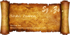 Szuhi Zsanna névjegykártya